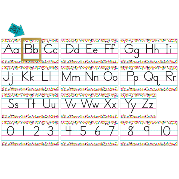 BULLETIN BOARD SET: ALPHABET LINE CONFETTI