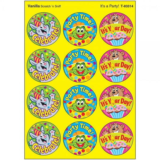 SCRATCH AND SNIFF STICKERS: IT'S A PARTY- VANILLA
