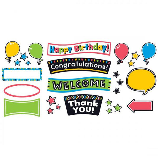 BULLETIN BOARD SET: WIPE-OFF CELEBRATION SIGNS BOLD STROKES