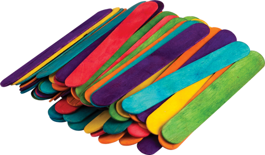 STEM BASICS: JUMBO CRAFT STICKS MULTICOLOR- 200CT