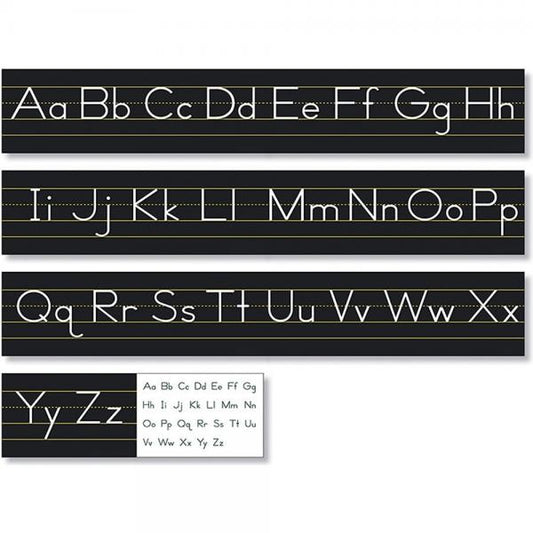 BULLETIN BOARD SET: ALPHABET LINE TRADITIONAL MANUSCRIPT
