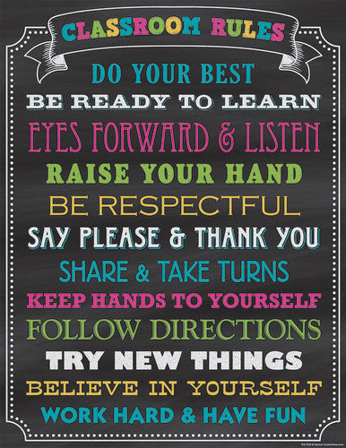 (D) (SALE) CHART: CLASSROOM RULES CHALKBOARD BRIGHTS
