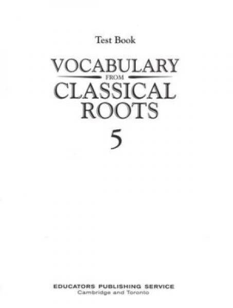 (sale)VOCABULARY FROM CLASSICAL ROOTS: GRADE 5 TESTS