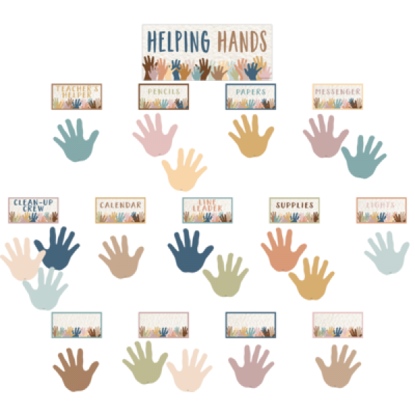 MINI BULLETIN BOARD SET: HELPING HANDS EVERYONE IS WELCOME