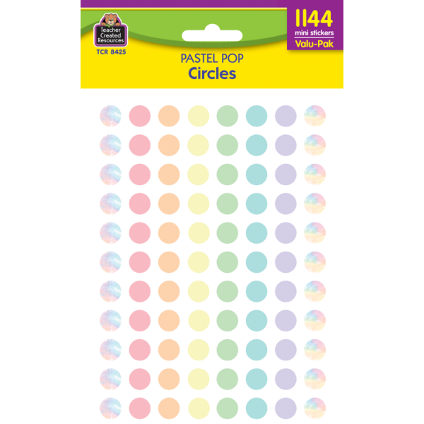 STICKERS: MINI VALU-PAK PASTEL POP CIRCLES