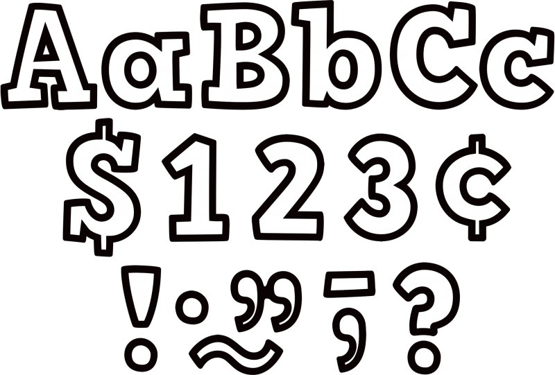 LETTERS: BOLD BLOCK BLACK & WHITE 4" COMBO PACK