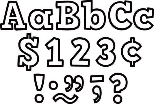 LETTERS: BOLD BLOCK BLACK & WHITE 4" COMBO PACK