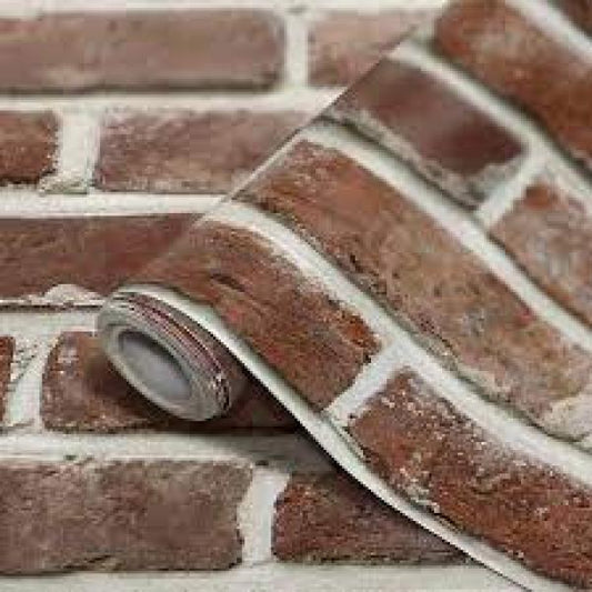 PEEL AND STICK DECORATIVE PAPER: RED BRICK