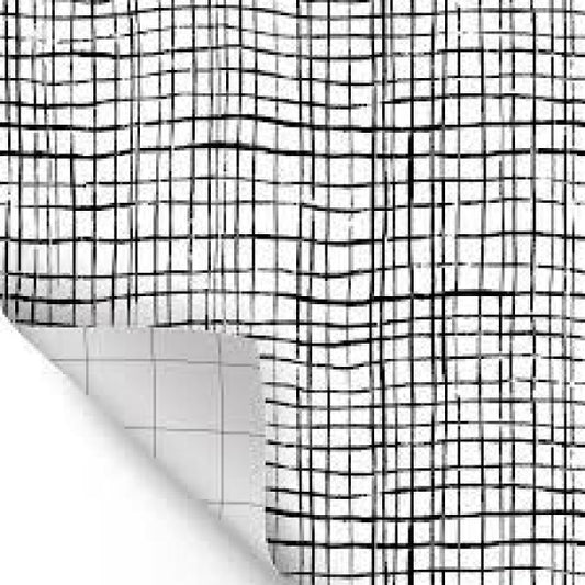 PEEL AND STICK DECORATIVE PAPER: BLACK FREESTYLE GRID