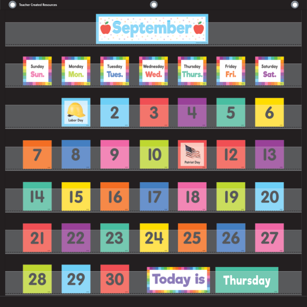 POCKET CHART CARDS: COLORFUL CALENDAR