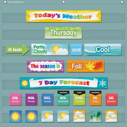 POCKET CHART CARDS: COLORFUL WEATHER