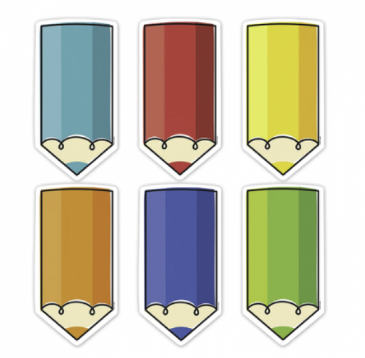 CUT-OUTS: CORE DECOR COLORFUL DOODLE PENCILS 6"