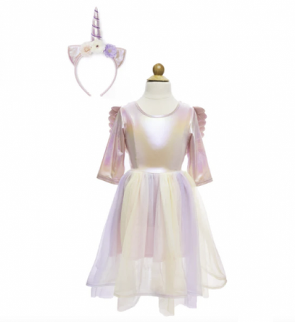 ALICORN DRESS WITH WINGS AND HEADBAND 3-4