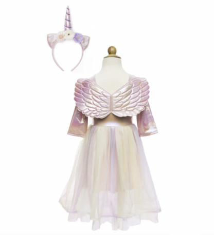 ALICORN DRESS WITH WINGS AND HEADBAND 3-4