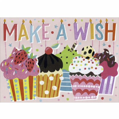 GREETING CARD: MAKE A WISH CUPCAKES