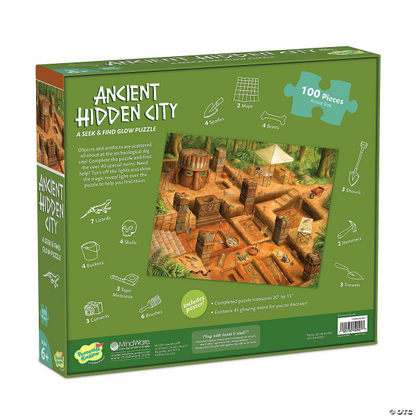 PUZZLE: SEEK & FIND GLOW ANCIENT HIDDEN CITY 100 PIECES