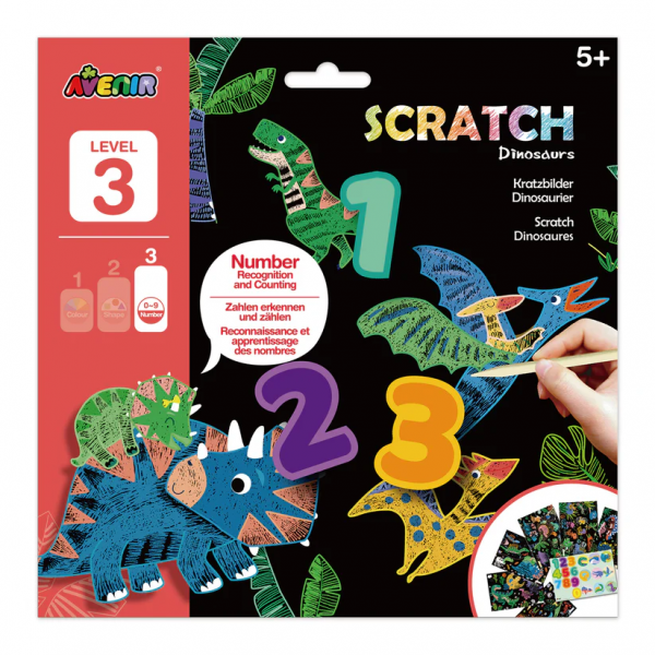 SCRATCH DINOS WITH STENCILS