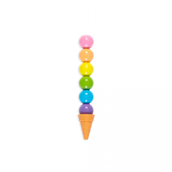 RAINBOW SCOOPS STACKING ERASABLE CRAYONS + ERASER