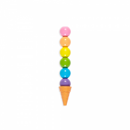 RAINBOW SCOOPS STACKING ERASABLE CRAYONS + ERASER