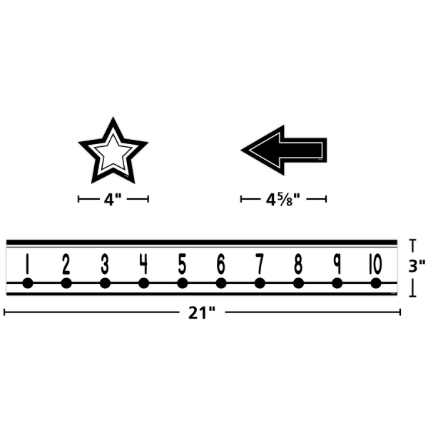 MINI BULLETIN BOARD: BLACK AND WHITE NUMBER LINE -20 TO +120