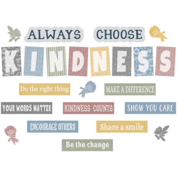 BULLETIN BOARD SET: CLASSROOM COTTAGE ALWAYS CHOOSE KINDNESS