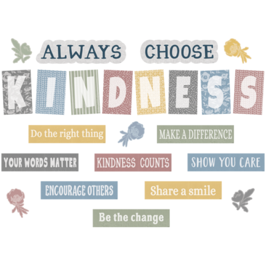 BULLETIN BOARD SET: CLASSROOM COTTAGE ALWAYS CHOOSE KINDNESS