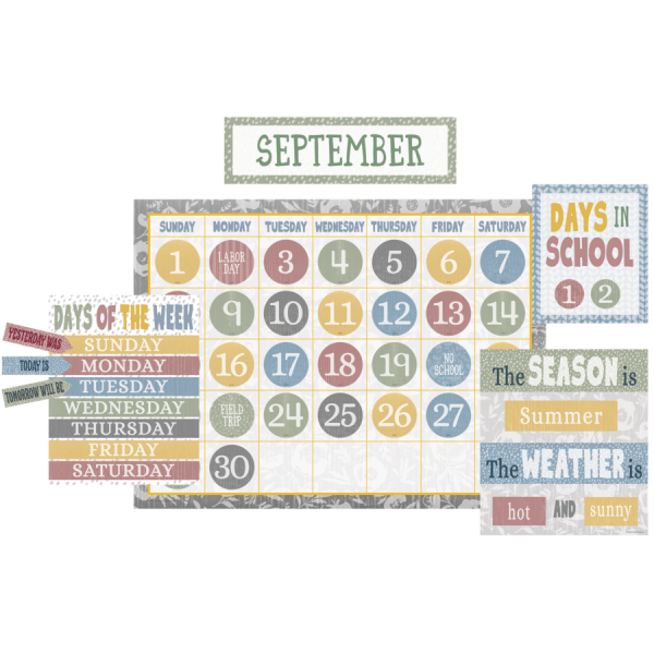 BULLETIN BOARD SET: CLASSROOM COTTAGE CALENDAR