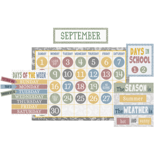 BULLETIN BOARD SET: CLASSROOM COTTAGE CALENDAR