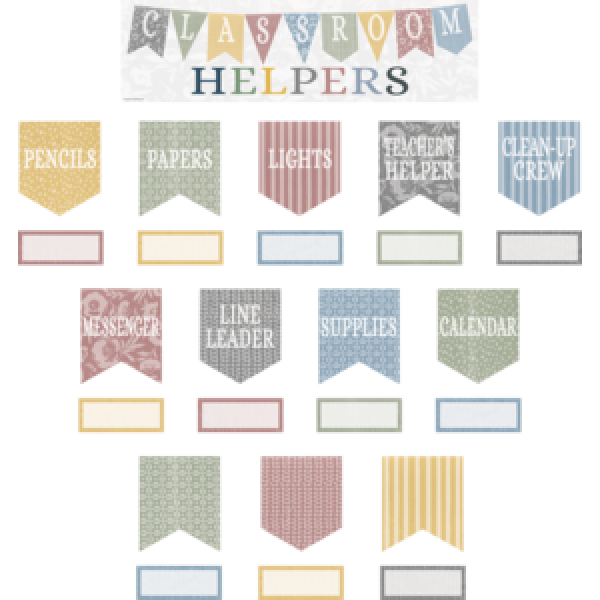 MINI BULLETIN BOARD SET: CLASSROOM COTTAGE CLASSROOM HELPERS