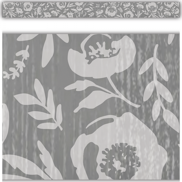 BORDER: CLASSROOM COTTAGE GRAY FLORAL