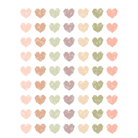 STICKERS: TERRAZZO TONES HEARTS MINI