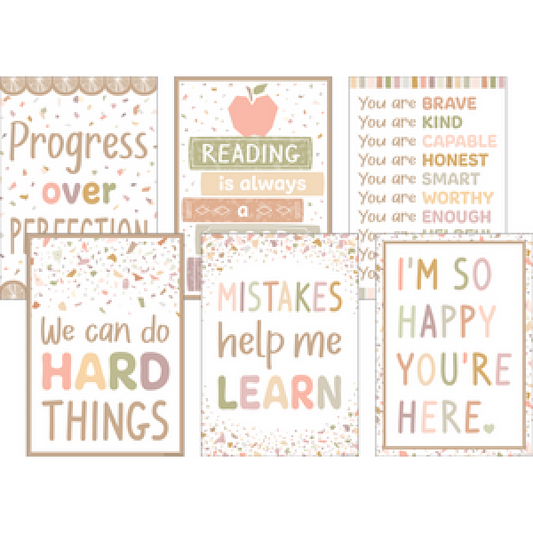 SMALL POSTERS: TERRAZZO TONES POSITIVE SAYINGS