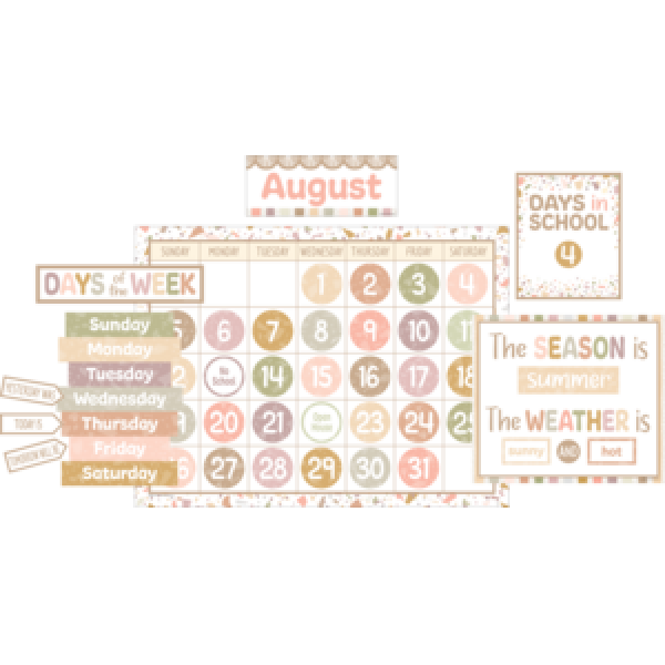 BULLETIN BOARD SET: TERRAZZO TONES CALENDAR