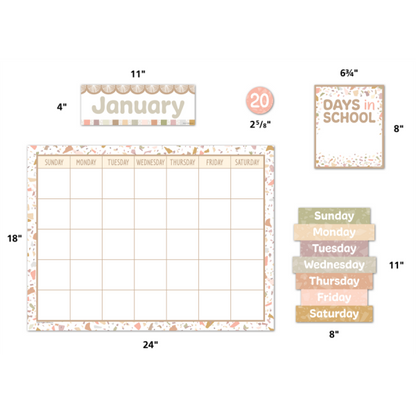 BULLETIN BOARD SET: TERRAZZO TONES CALENDAR