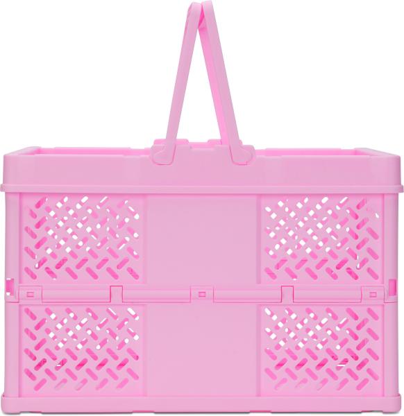 PINK FOLDABLE STORAGE CRATE LARGE