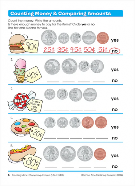 TIME, MONEY & FRACTIONS GRADES 1-2