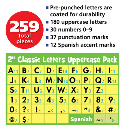 LETTERS: CLASSIC WHITE UPPERCASE PACK 2"