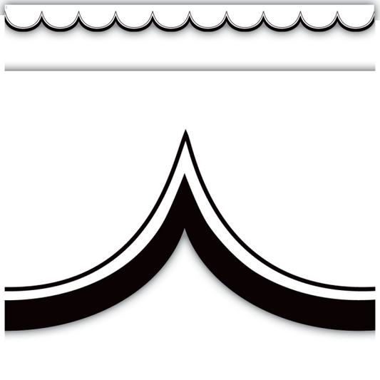 MAGNETIC BORDER: WHITE WITH BLACK SCALLOPED