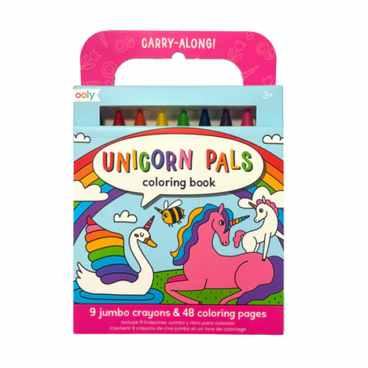 CARRY-ALONG CRAYON AND COLORING BOOK KIT: UNICORN PALS