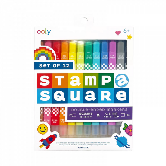 STAMP A SQUARE 12 DOUBLE ENDED MARKERS