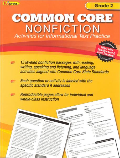 (sale)COMMON CORE NONFICTION: ACTIVITIES FOR INFORMATIONAL TEXT PRACTICE GRADE 2