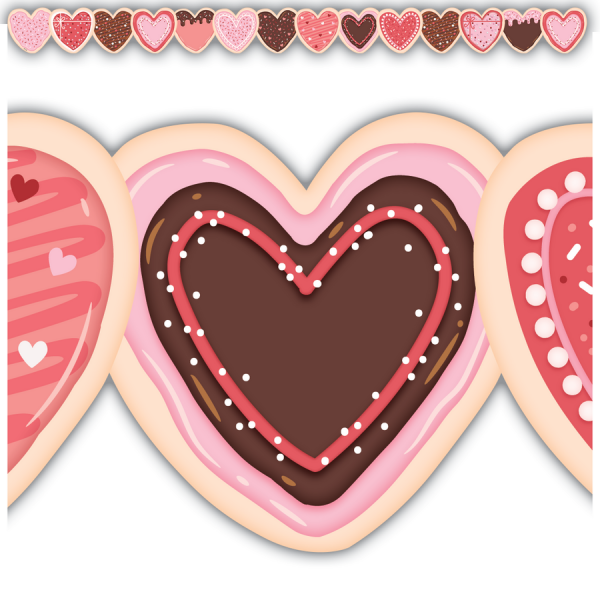 FROSTED HEART COOKIES DIE-CUT BORDER TRIM