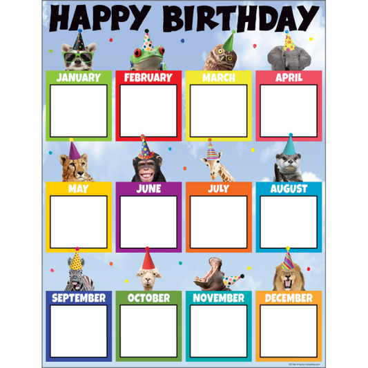 HAPPY BIRTHDAY CHART: GO WILD ANIMALS