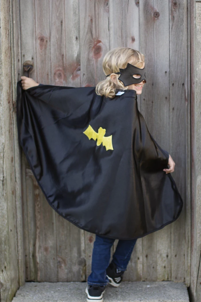 REVERSIBLE SPIDER/BAT CAPE & MASK SIZE 3-4