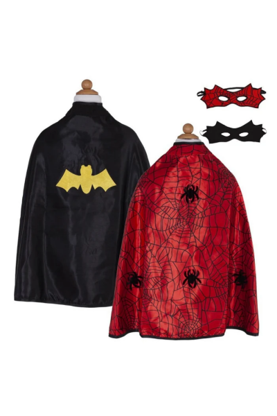 REVERSIBLE SPIDER/BAT CAPE & MASK SIZE 3-4