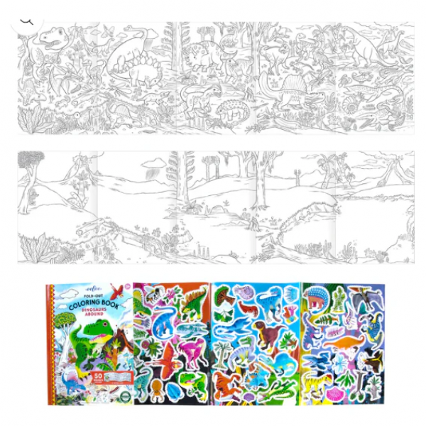 FOLD-OUT COLORING BOOK: DINOSAURS ABOUND