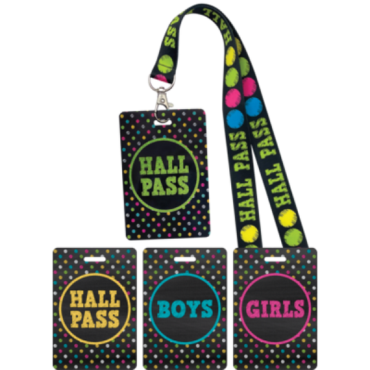 HALL PASS LANYARDS CHALKBOARD BRIGHTS