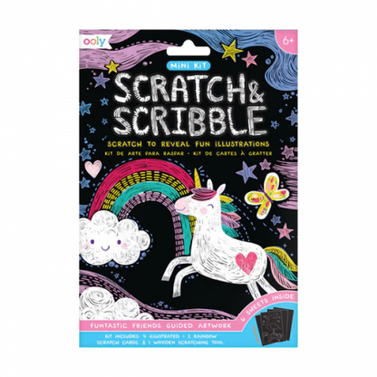 SCRATCH AND SCRIBBLE MINI KIT: FUNTASTIC FRIENDS