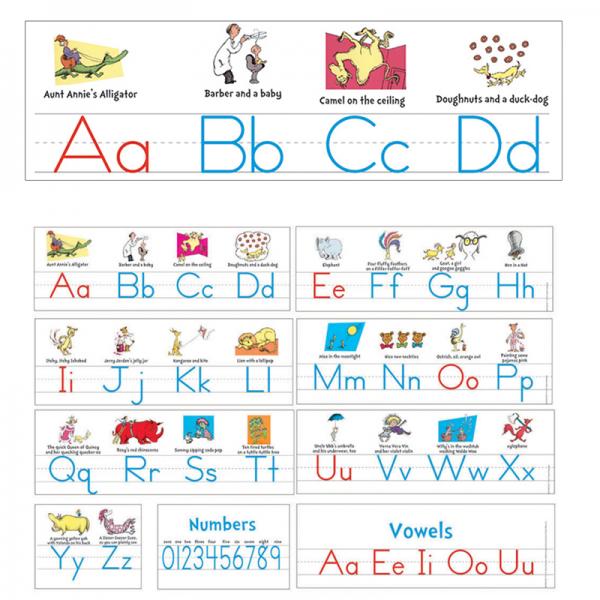 BULLETIN BOARD SET: MANSCRIPT ALPHABET DR. SEUSS