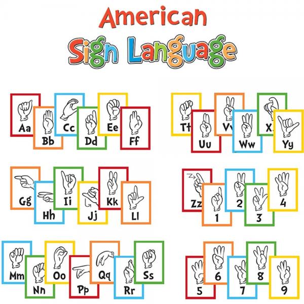 MINI BULLETIN BOARD SET: DR. SEUSS SIGN LANGUAGE ALPHABET